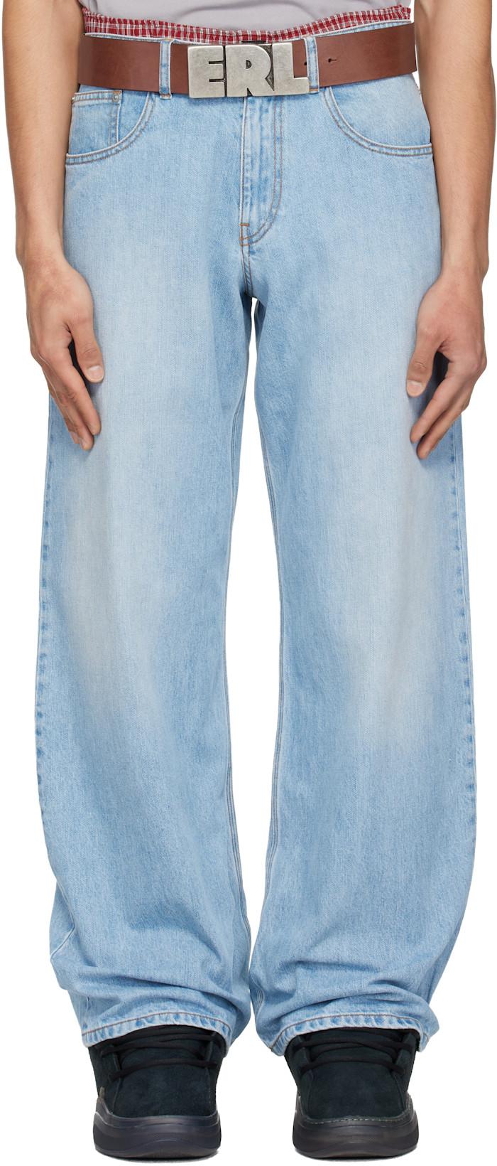 Blue Woven Jeans by ERL