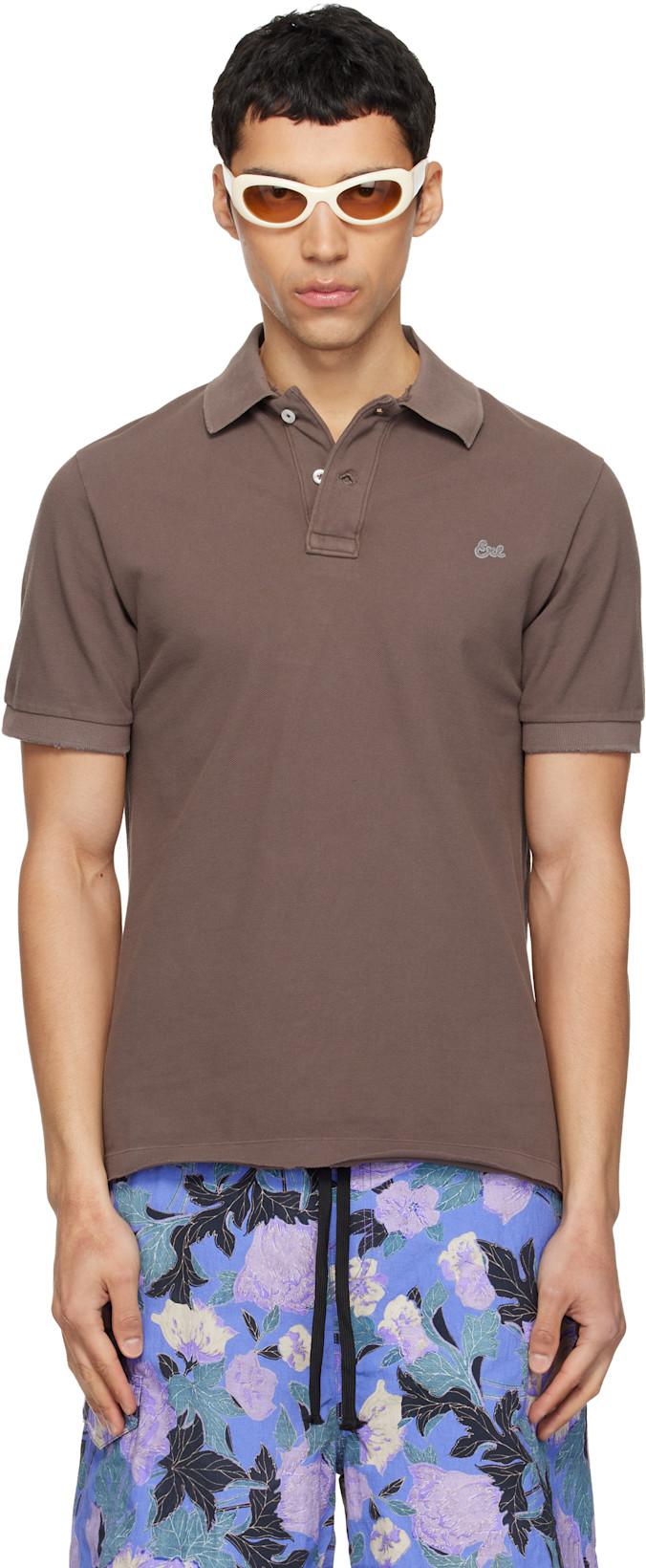 Brown Logo Patch Polo by ERL