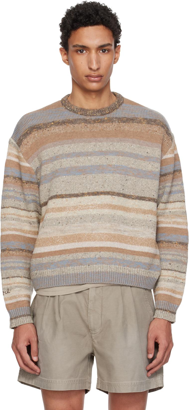 Brown Striped Knit Crewneck by ERL