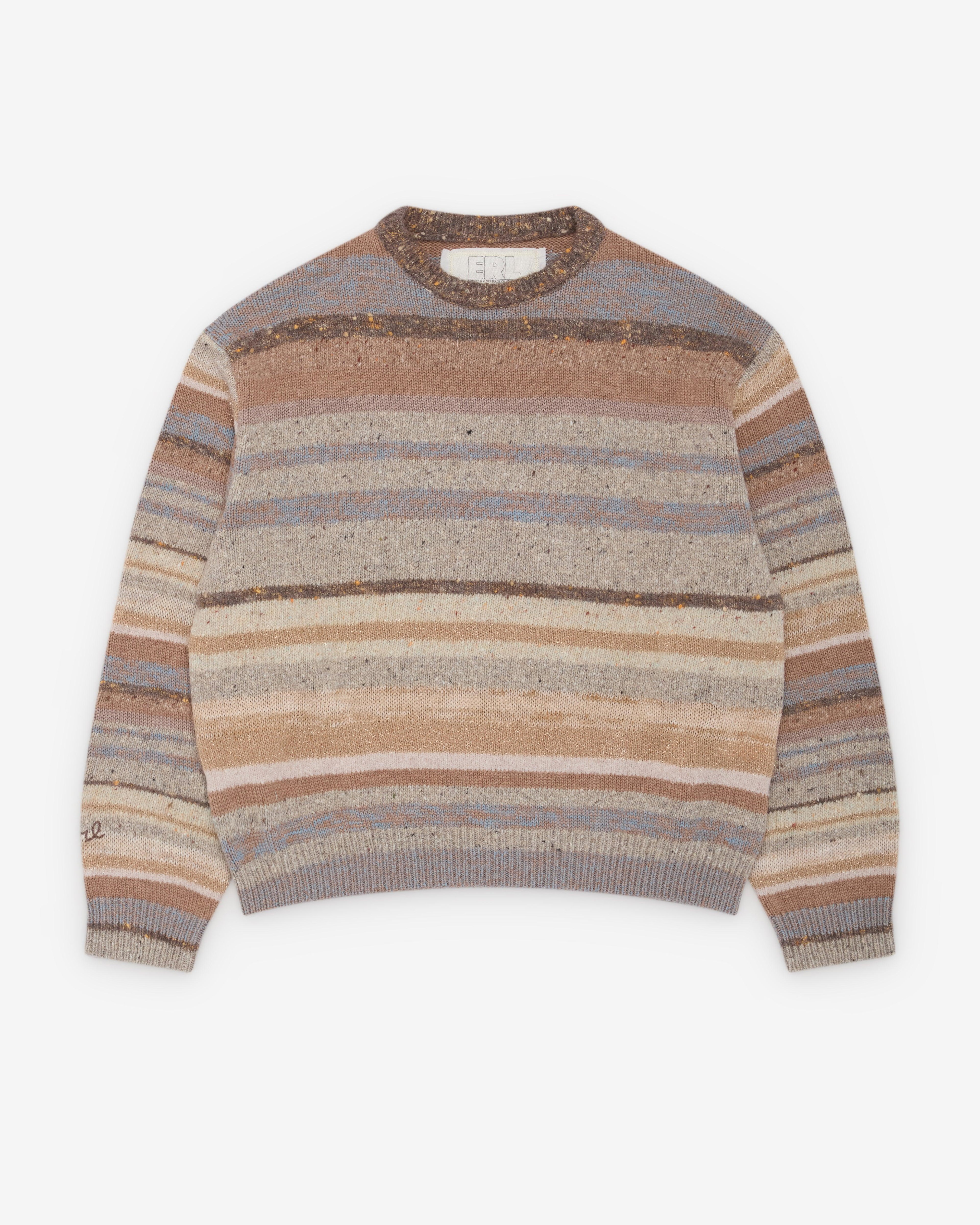 ERL - Men's Striped Sweater - (Brown) by ERL