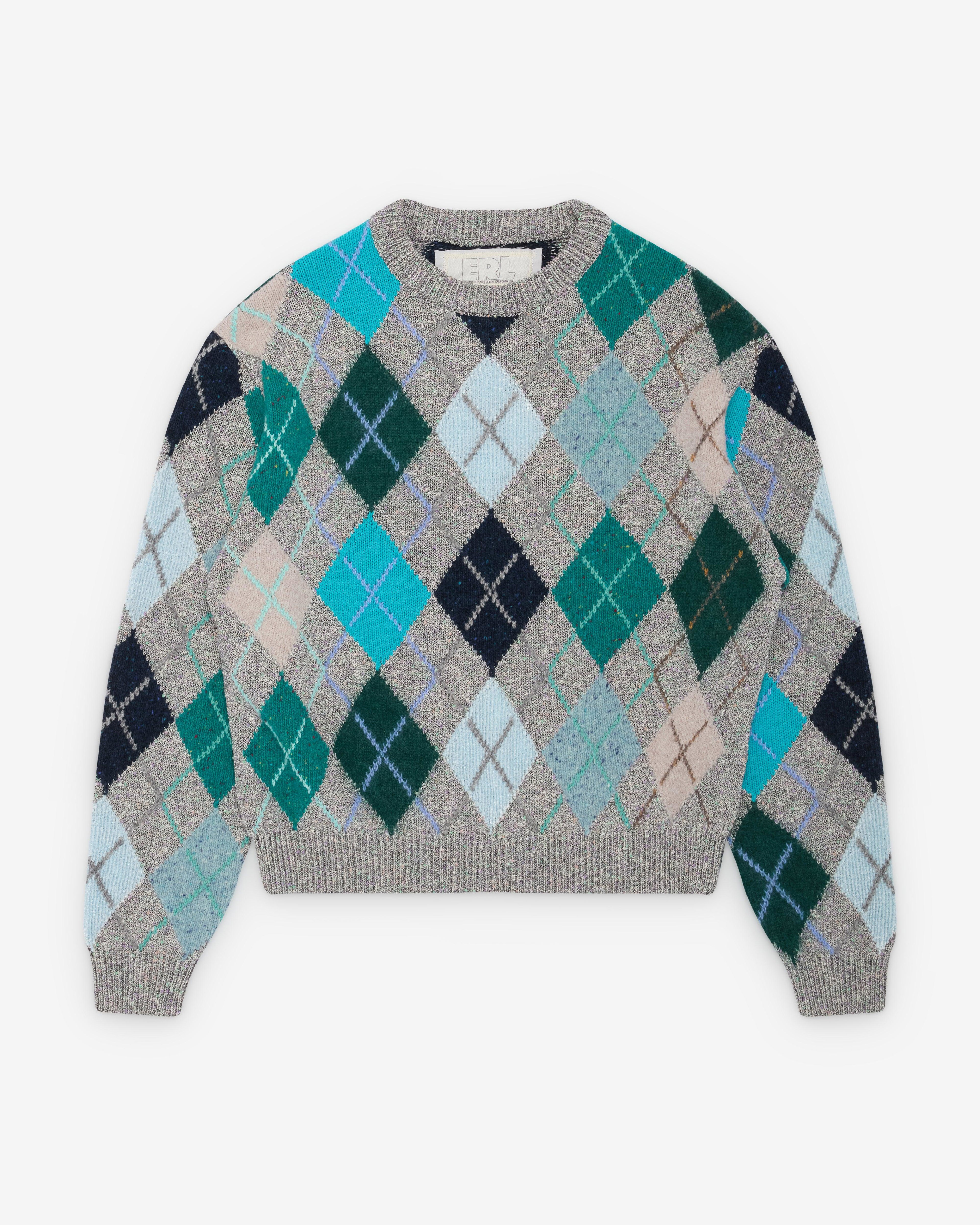Erl - Men's Argyle Sweater - (Multi) by ERL