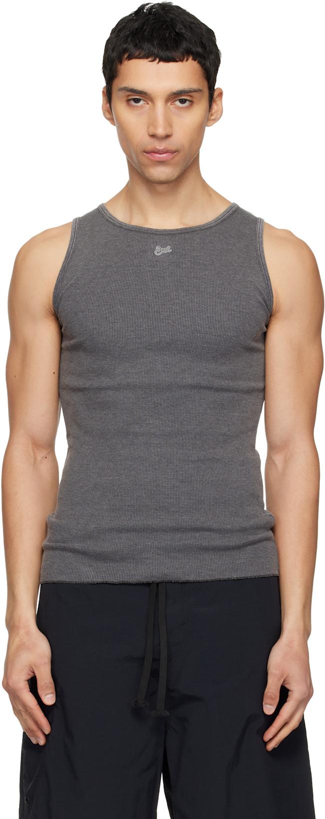 Gray Logo Patch Tank Top by ERL