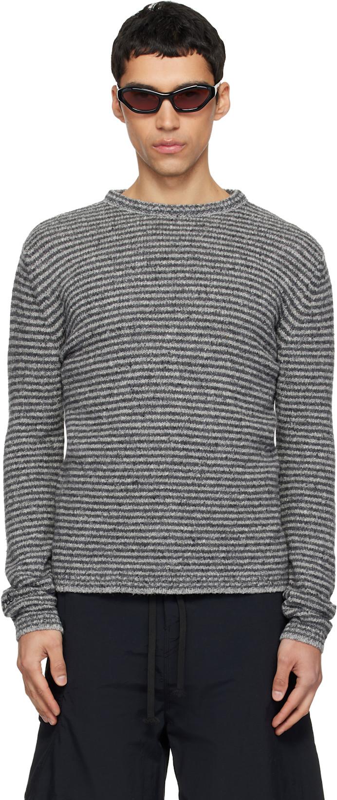 Gray Thin Wool Crewneck Sweater by ERL