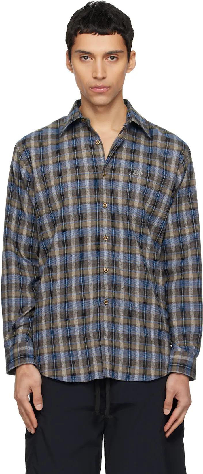 Gray & Blue Check Shirt by ERL