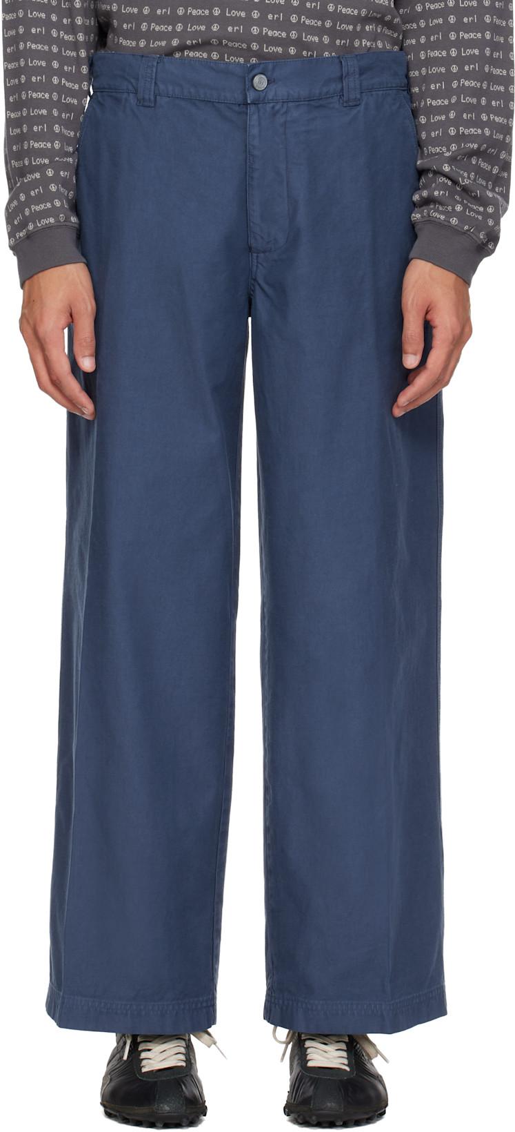 Navy Chino Woven Trousers by ERL