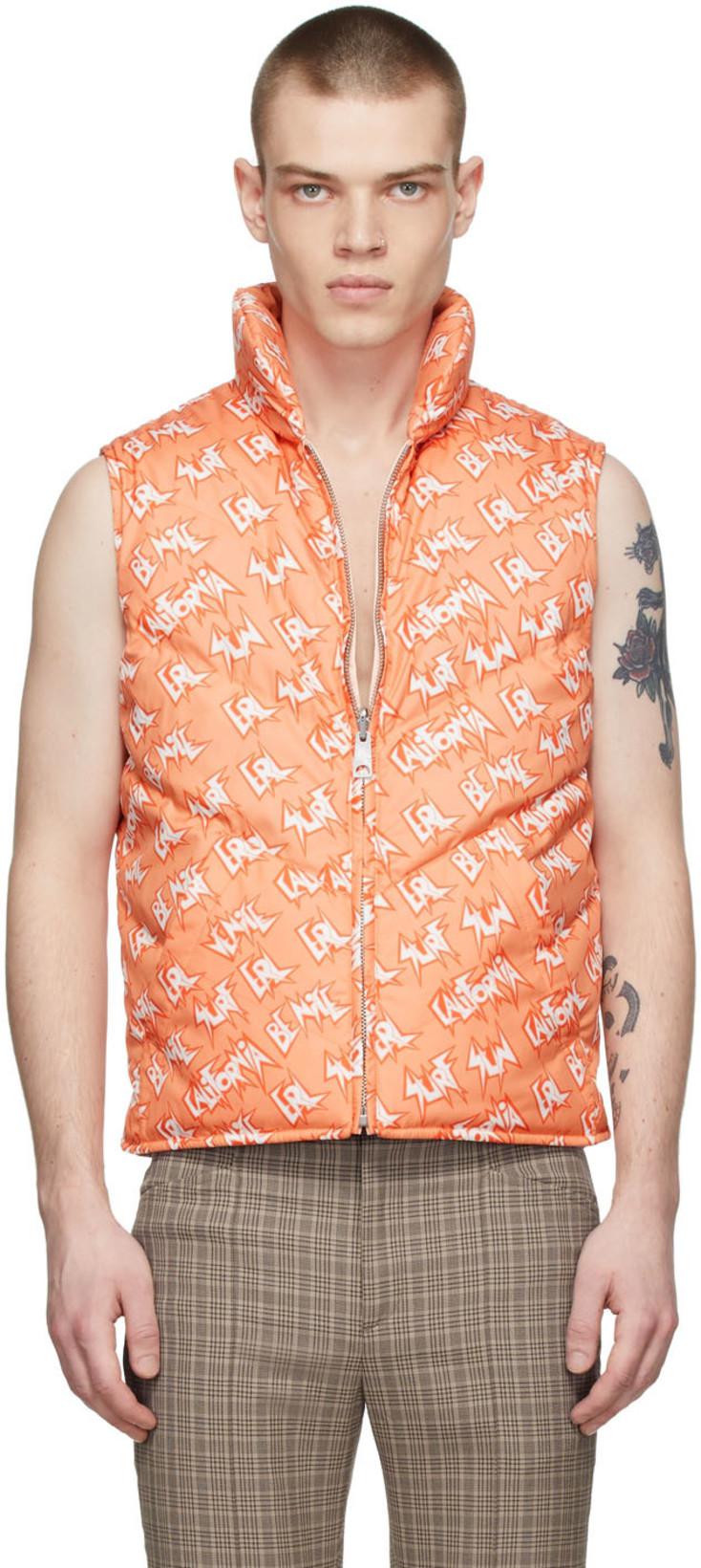 Orange Polyester Down Vest by ERL