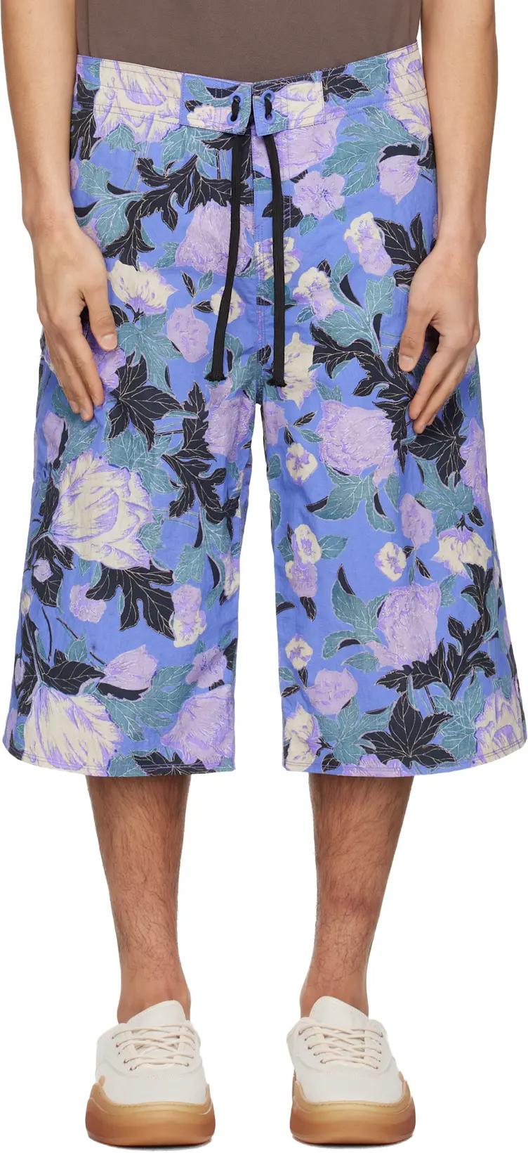 Purple Printed Shorts by ERL