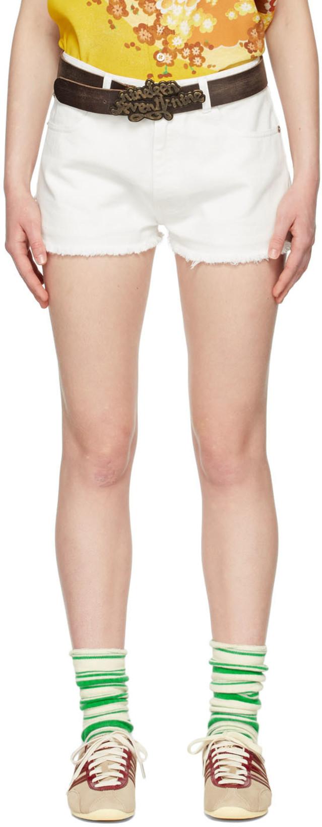 White Denim Shorts by ERL