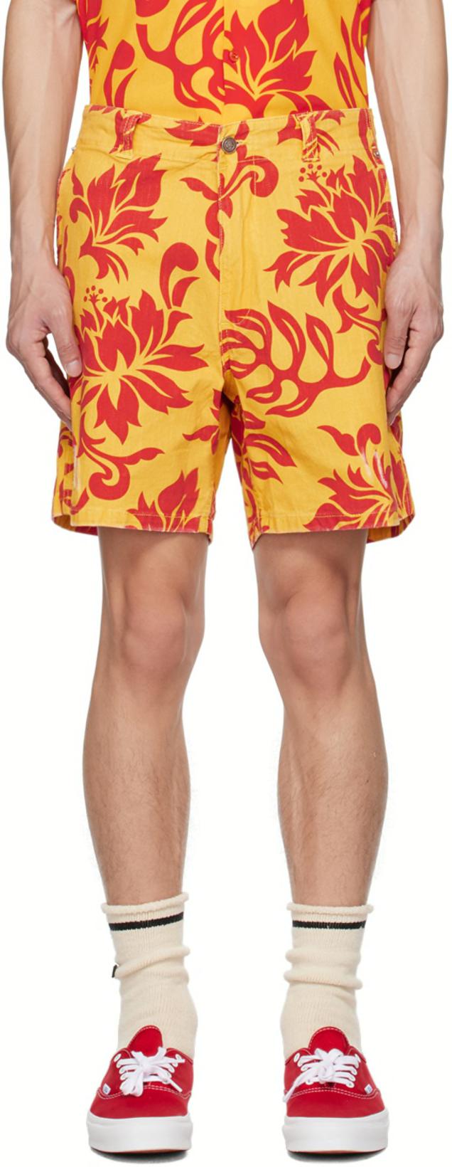 Yellow Graphic Shorts by ERL