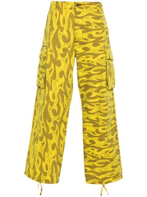abstract-print cargo pants by ERL