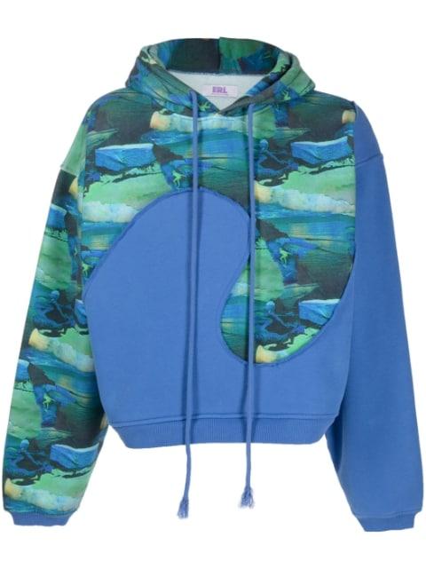 abstract-print long-sleeved hoodie by ERL