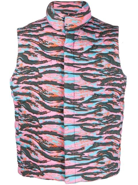 camouflage-print quilted puffer gilet by ERL