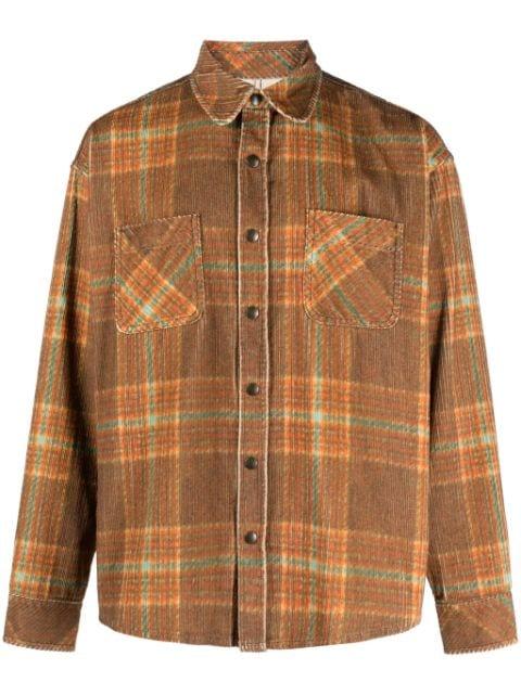 check-print cotton shirt by ERL