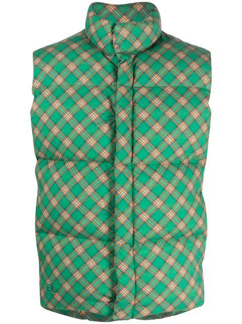 checked quilted down gilet by ERL