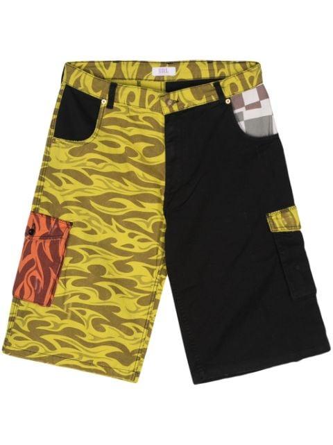 colourblock cargo shorts by ERL
