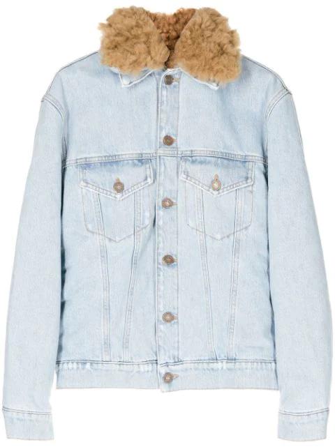 fur-collared denim jacket by ERL
