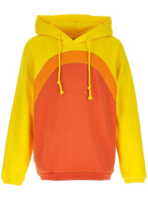 gradient-effect panelled cotton hoodie by ERL
