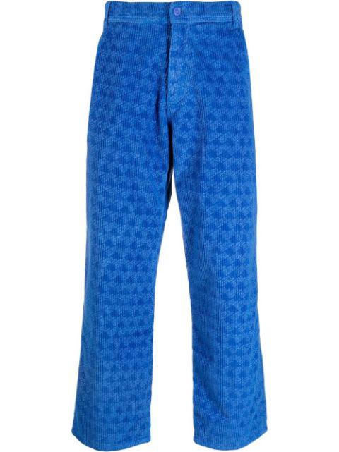 graphic-print corduroy trousers by ERL