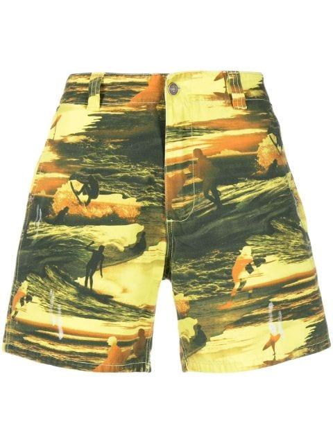 graphic-print cotton bermuda shorts by ERL