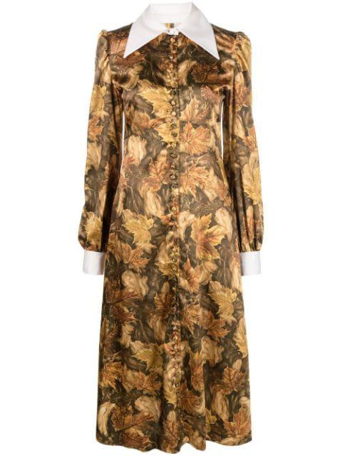 leaf-print shirt dress by ERL