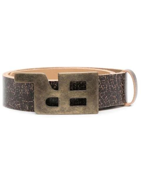 logo-buckle leather belt by ERL