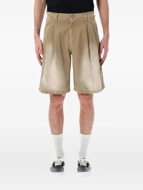 pleated faded-effect shorts by ERL