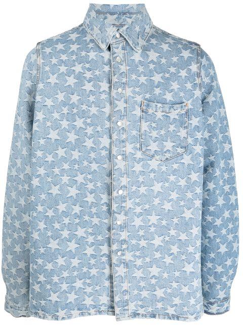 star-pattern cotton denim shirt by ERL
