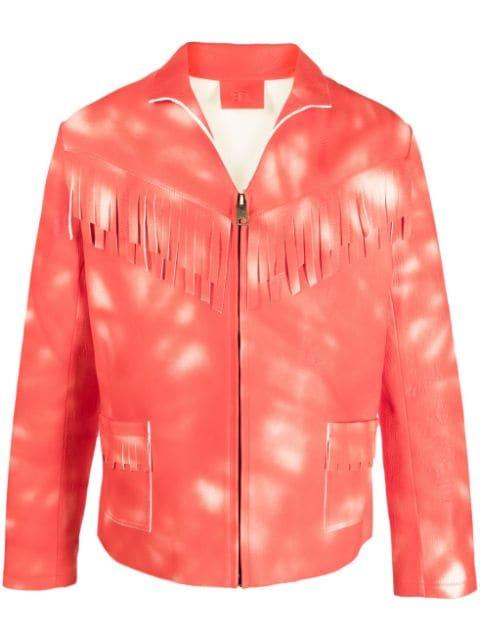 tie dye-print leather jacket by ERL