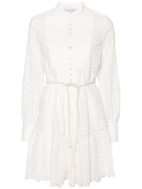 broderie anglaise belted shirtdress by ERMANNO FIRENZE