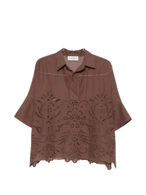 broderie-anglaise top by ERMANNO FIRENZE