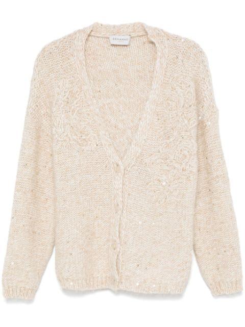 embroidered-motif cardigan by ERMANNO FIRENZE