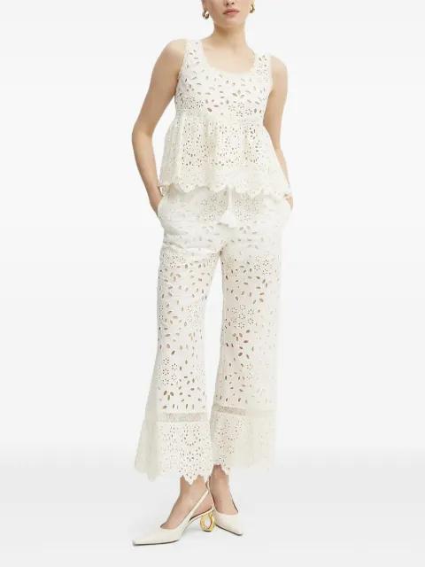 embroidery-eyelet lace-trim top by ERMANNO FIRENZE
