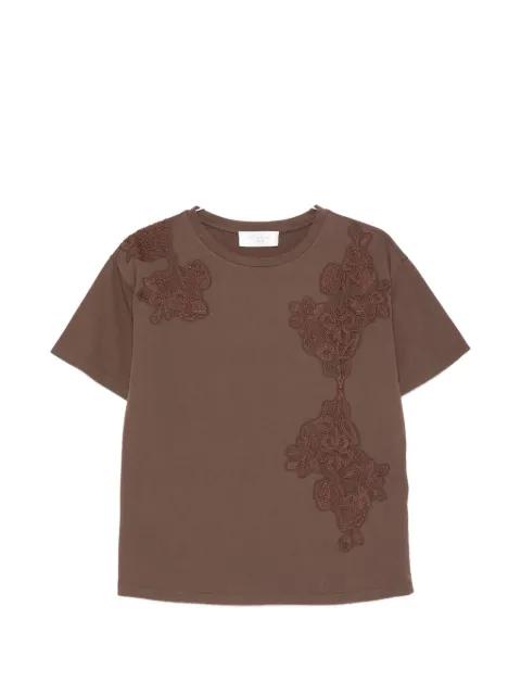 floral-appliqué T-shirt by ERMANNO FIRENZE