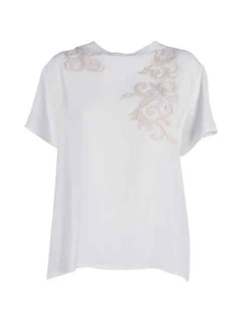 floral-embroidered T-shirt by ERMANNO FIRENZE