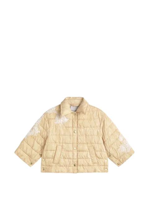 floral-embroidered quilted jacket by ERMANNO FIRENZE