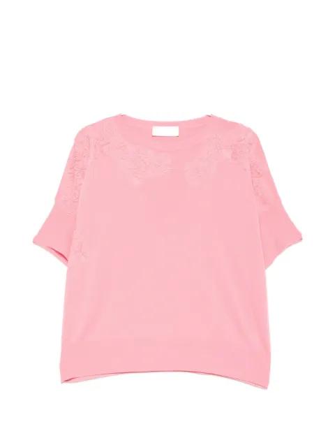 floral-lace T-shirt by ERMANNO FIRENZE