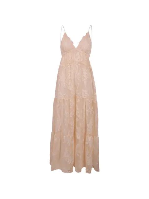 floral-lace tiered maxi dress by ERMANNO FIRENZE