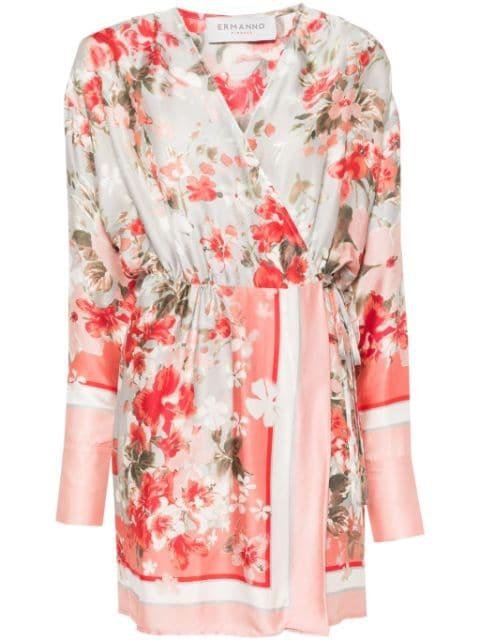 floral-print wrap dress by ERMANNO FIRENZE