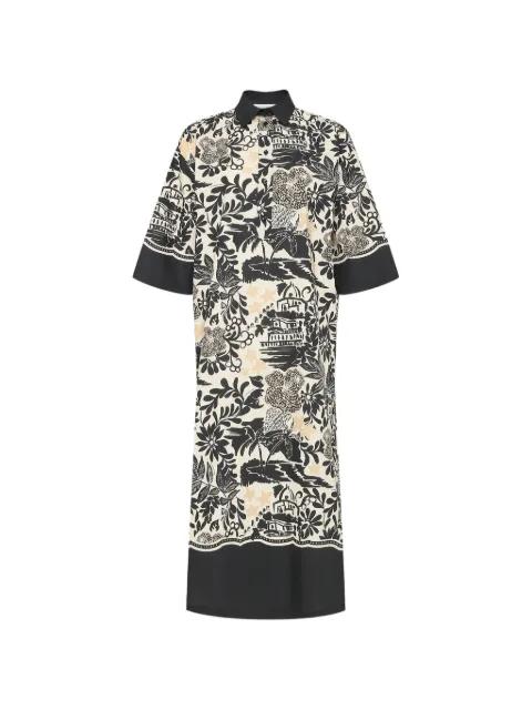 graphic-print button-up midi dress by ERMANNO FIRENZE