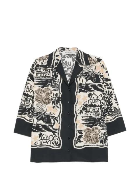 graphic-print notch-lapel shirt by ERMANNO FIRENZE