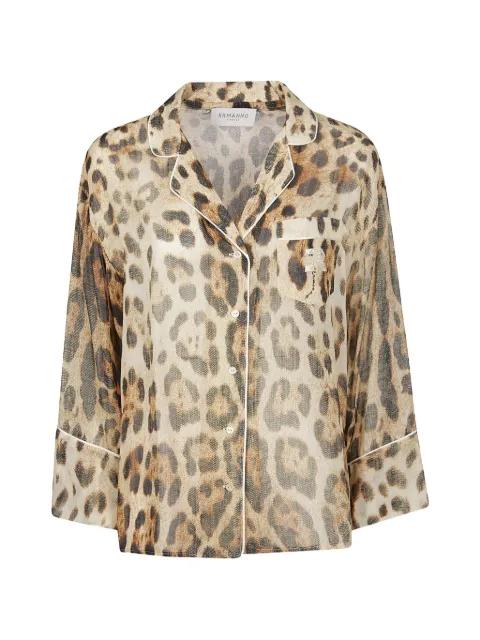 leopard-print piped blouse by ERMANNO FIRENZE