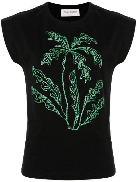 palm tree-appliqué T-shirt by ERMANNO FIRENZE