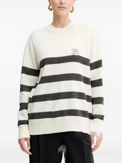 striped-pattern embellished sweater by ERMANNO FIRENZE