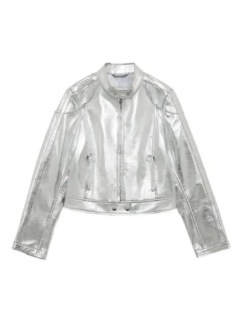 zip-up quilted leather jacket by ERMANNO FIRENZE