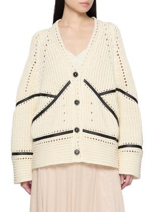 Contrast Insert Crochet Cotton Cardigan by ERMANNO SCERVINO