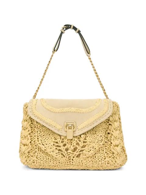 Joy raffia suede shoulder bag by ERMANNO SCERVINO