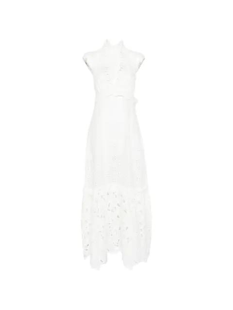 V-neck broderie-anglaise maxi dress by ERMANNO SCERVINO