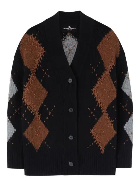 argyle-pattern cashmere cardigan by ERMANNO SCERVINO