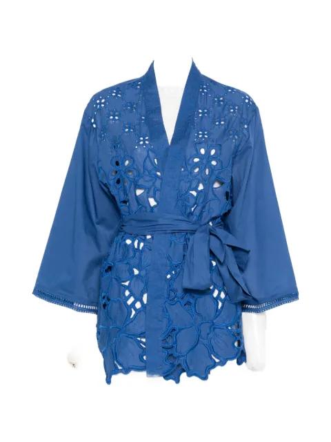 broderie-anglaise belted coat by ERMANNO SCERVINO