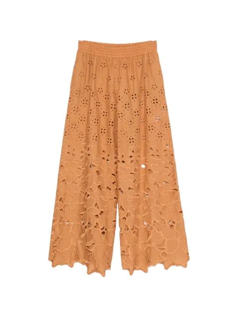 broderie-anglaise floral-cut-out trousers by ERMANNO SCERVINO